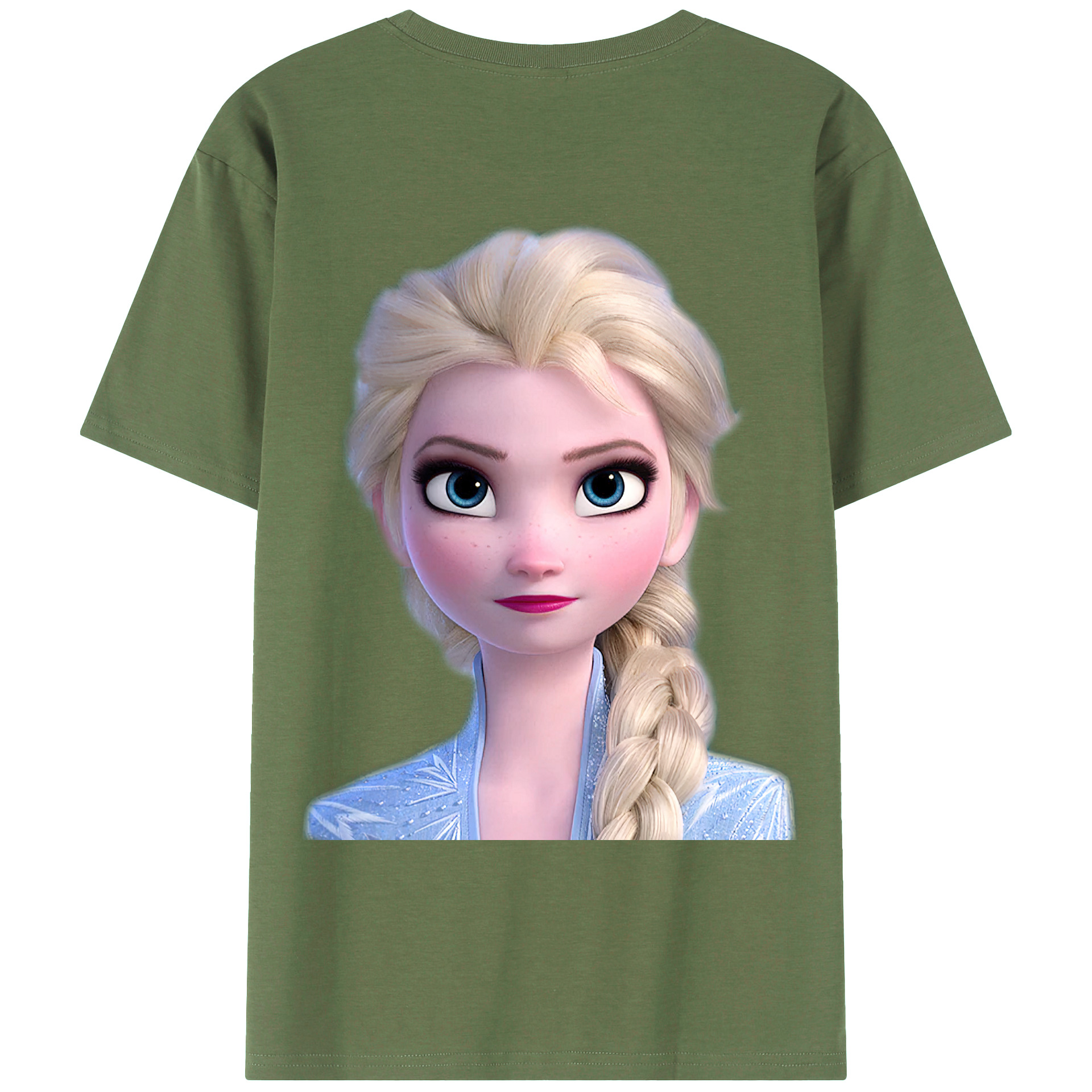 （画像用） アナと雪の女王 アンナ エルサ Frozen Anna Elsa 綿100％ メンズ半袖Tシャツ（バックプリント） 通気性